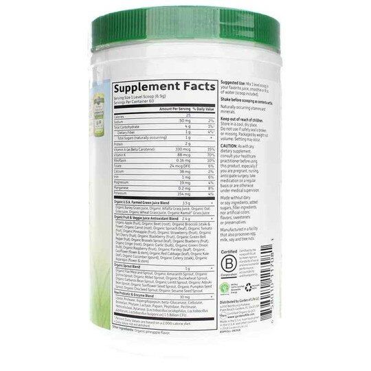 Raw Organic Perfect Food Green Powder, GOL